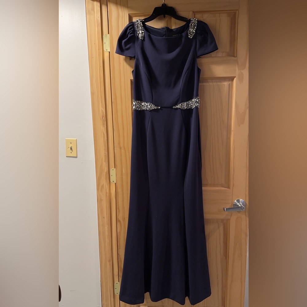 Cachet - Dark Blue Evening Gown